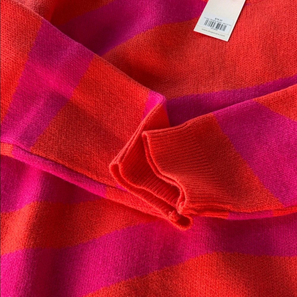 AVARA Women's Red and Pink Striped Penelope Sweater XL NWT - Picture 9 of 9